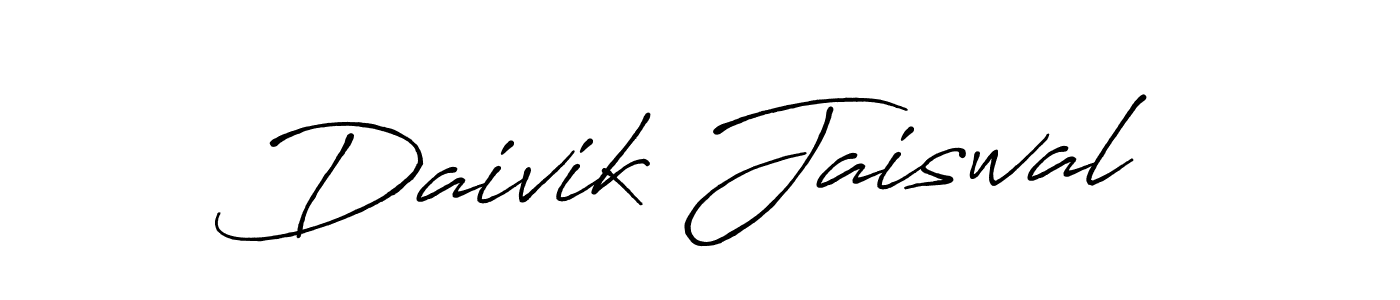 Also we have Daivik Jaiswal name is the best signature style. Create professional handwritten signature collection using Antro_Vectra_Bolder autograph style. Daivik Jaiswal signature style 7 images and pictures png