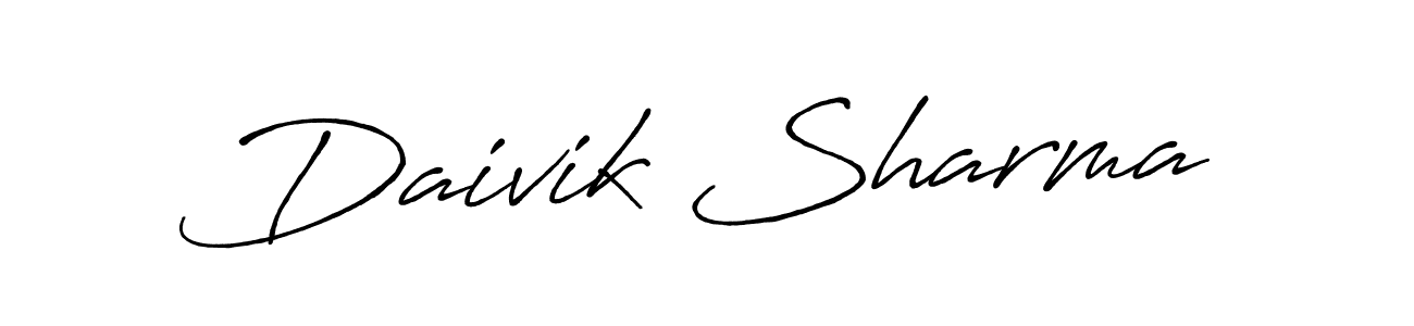 Similarly Antro_Vectra_Bolder is the best handwritten signature design. Signature creator online .You can use it as an online autograph creator for name Daivik Sharma. Daivik Sharma signature style 7 images and pictures png