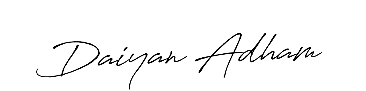 It looks lik you need a new signature style for name Daiyan Adham. Design unique handwritten (Antro_Vectra_Bolder) signature with our free signature maker in just a few clicks. Daiyan Adham signature style 7 images and pictures png