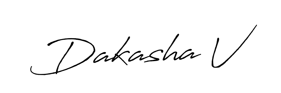 How to make Dakasha V name signature. Use Antro_Vectra_Bolder style for creating short signs online. This is the latest handwritten sign. Dakasha V signature style 7 images and pictures png