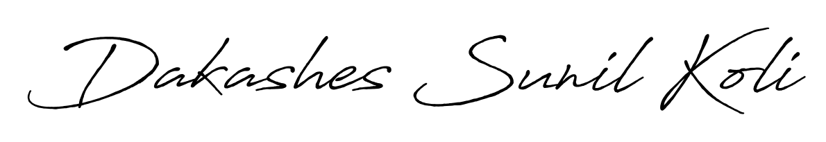 Download transparent PNG signature for name Dakashes Sunil Koli styled with Antro_Vectra_Bolder font. Ready to paste directly into PDF and Word agreements. Dakashes Sunil Koli signature style 7 images and pictures png