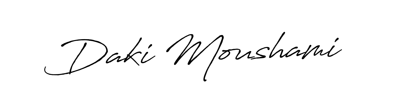 Use a signature maker to create a handwritten signature online. With this signature software, you can design (Antro_Vectra_Bolder) your own signature for name Daki Moushami. Daki Moushami signature style 7 images and pictures png