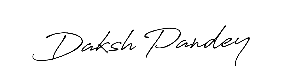 Make a beautiful signature design for name Daksh Pandey. With this signature (Antro_Vectra_Bolder) style, you can create a handwritten signature for free. Daksh Pandey signature style 7 images and pictures png