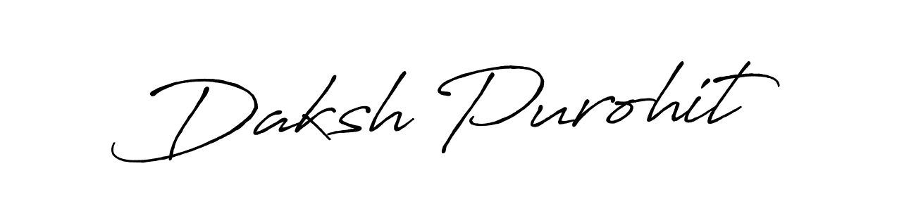 How to make Daksh Purohit name signature. Use Antro_Vectra_Bolder style for creating short signs online. This is the latest handwritten sign. Daksh Purohit signature style 7 images and pictures png