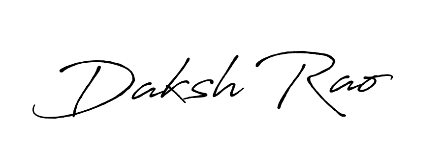 You should practise on your own different ways (Antro_Vectra_Bolder) to write your name (Daksh Rao) in signature. don't let someone else do it for you. Daksh Rao signature style 7 images and pictures png