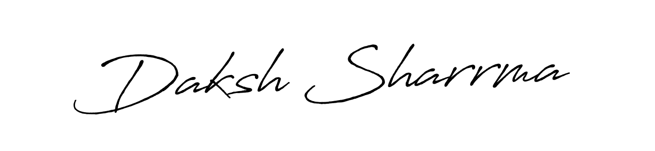 Similarly Antro_Vectra_Bolder is the best handwritten signature design. Signature creator online .You can use it as an online autograph creator for name Daksh Sharrma. Daksh Sharrma signature style 7 images and pictures png