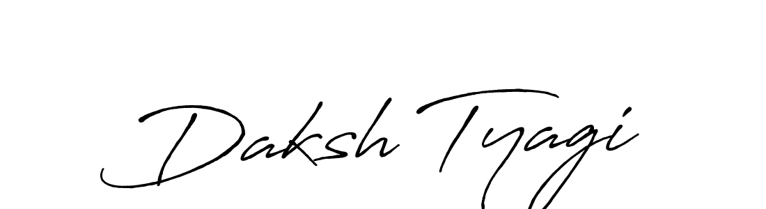 Make a beautiful signature design for name Daksh Tyagi. With this signature (Antro_Vectra_Bolder) style, you can create a handwritten signature for free. Daksh Tyagi signature style 7 images and pictures png