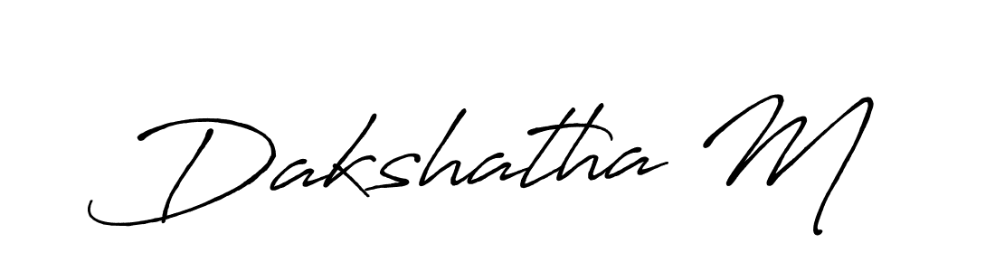 Make a beautiful signature design for name Dakshatha M. With this signature (Antro_Vectra_Bolder) style, you can create a handwritten signature for free. Dakshatha M signature style 7 images and pictures png