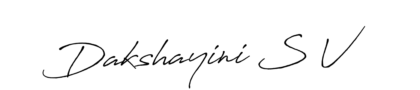 Make a beautiful signature design for name Dakshayini S V. With this signature (Antro_Vectra_Bolder) style, you can create a handwritten signature for free. Dakshayini S V signature style 7 images and pictures png