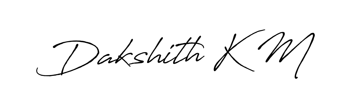 How to make Dakshith K M signature? Antro_Vectra_Bolder is a professional autograph style. Create handwritten signature for Dakshith K M name. Dakshith K M signature style 7 images and pictures png