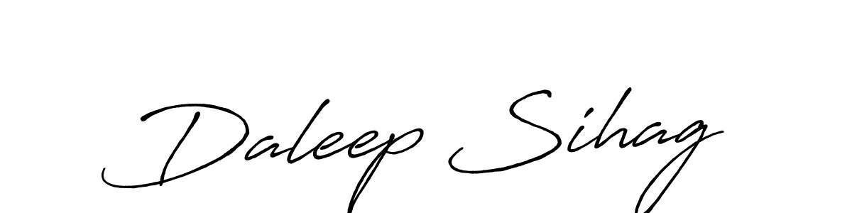 Daleep Sihag stylish signature style. Best Handwritten Sign (Antro_Vectra_Bolder) for my name. Handwritten Signature Collection Ideas for my name Daleep Sihag. Daleep Sihag signature style 7 images and pictures png