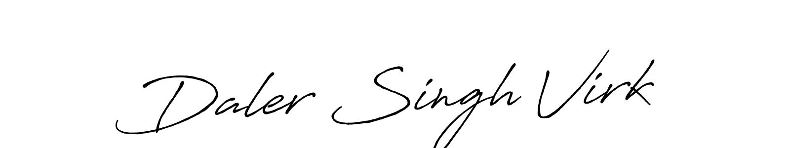 How to make Daler Singh Virk name signature. Use Antro_Vectra_Bolder style for creating short signs online. This is the latest handwritten sign. Daler Singh Virk signature style 7 images and pictures png