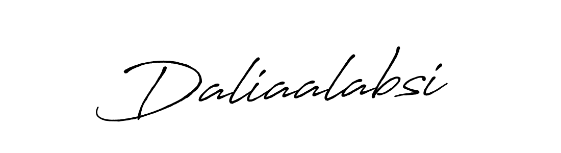 Make a beautiful signature design for name Daliaalabsi. With this signature (Antro_Vectra_Bolder) style, you can create a handwritten signature for free. Daliaalabsi signature style 7 images and pictures png