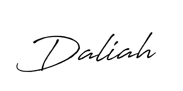 Use a signature maker to create a handwritten signature online. With this signature software, you can design (Antro_Vectra_Bolder) your own signature for name Daliah. Daliah signature style 7 images and pictures png