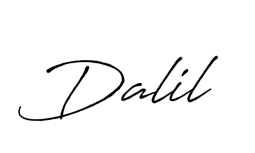 Design your own signature with our free online signature maker. With this signature software, you can create a handwritten (Antro_Vectra_Bolder) signature for name Dalil. Dalil signature style 7 images and pictures png