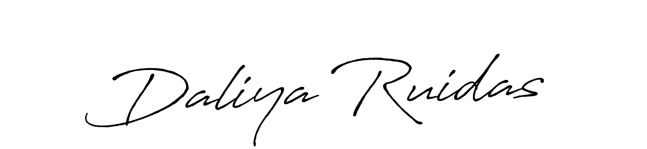 How to make Daliya Ruidas name signature. Use Antro_Vectra_Bolder style for creating short signs online. This is the latest handwritten sign. Daliya Ruidas signature style 7 images and pictures png