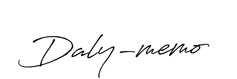 How to make Daly-memo name signature. Use Antro_Vectra_Bolder style for creating short signs online. This is the latest handwritten sign. Daly-memo signature style 7 images and pictures png