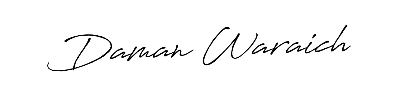 How to make Daman Waraich name signature. Use Antro_Vectra_Bolder style for creating short signs online. This is the latest handwritten sign. Daman Waraich signature style 7 images and pictures png