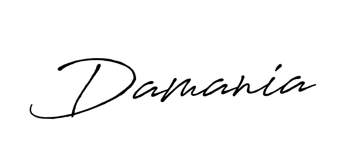 Use a signature maker to create a handwritten signature online. With this signature software, you can design (Antro_Vectra_Bolder) your own signature for name Damania. Damania signature style 7 images and pictures png