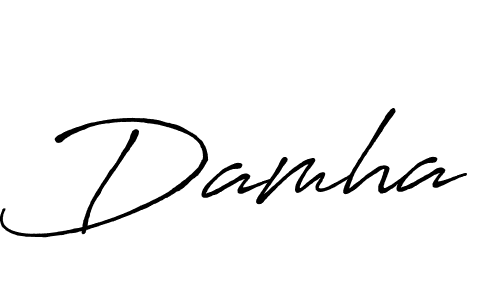 Damha stylish signature style. Best Handwritten Sign (Antro_Vectra_Bolder) for my name. Handwritten Signature Collection Ideas for my name Damha. Damha signature style 7 images and pictures png