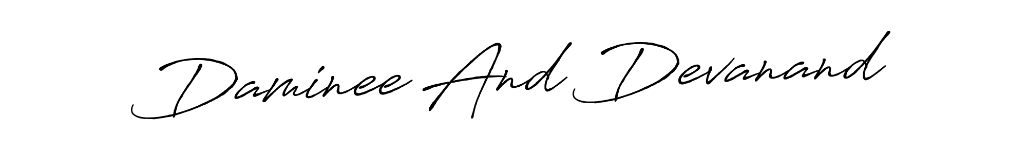 This is the best signature style for the Daminee And Devanand name. Also you like these signature font (Antro_Vectra_Bolder). Mix name signature. Daminee And Devanand signature style 7 images and pictures png