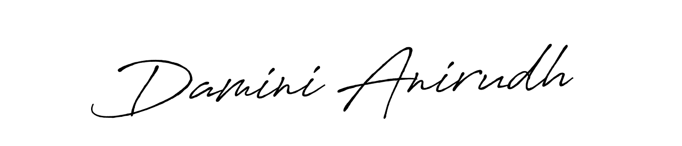Make a beautiful signature design for name Damini Anirudh. With this signature (Antro_Vectra_Bolder) style, you can create a handwritten signature for free. Damini Anirudh signature style 7 images and pictures png