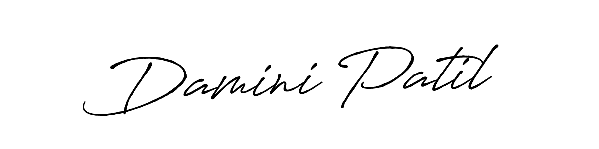 How to make Damini Patil signature? Antro_Vectra_Bolder is a professional autograph style. Create handwritten signature for Damini Patil name. Damini Patil signature style 7 images and pictures png