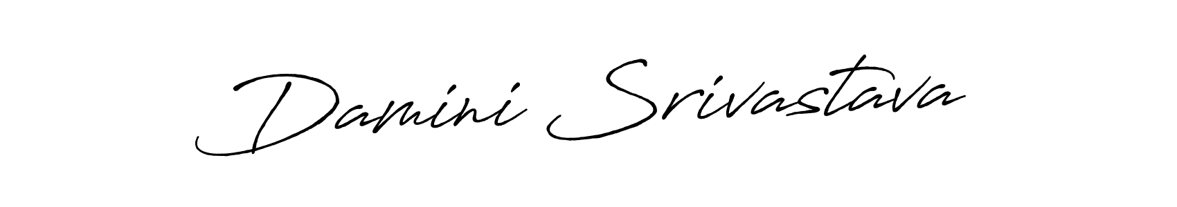 How to make Damini Srivastava name signature. Use Antro_Vectra_Bolder style for creating short signs online. This is the latest handwritten sign. Damini Srivastava signature style 7 images and pictures png