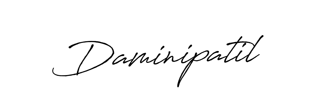 Make a beautiful signature design for name Daminipatil. With this signature (Antro_Vectra_Bolder) style, you can create a handwritten signature for free. Daminipatil signature style 7 images and pictures png