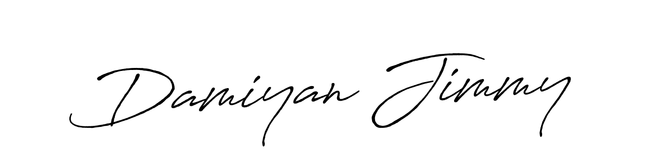 Design your own signature with our free online signature maker. With this signature software, you can create a handwritten (Antro_Vectra_Bolder) signature for name Damiyan Jimmy. Damiyan Jimmy signature style 7 images and pictures png