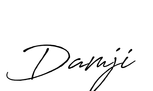 Design your own signature with our free online signature maker. With this signature software, you can create a handwritten (Antro_Vectra_Bolder) signature for name Damji. Damji signature style 7 images and pictures png