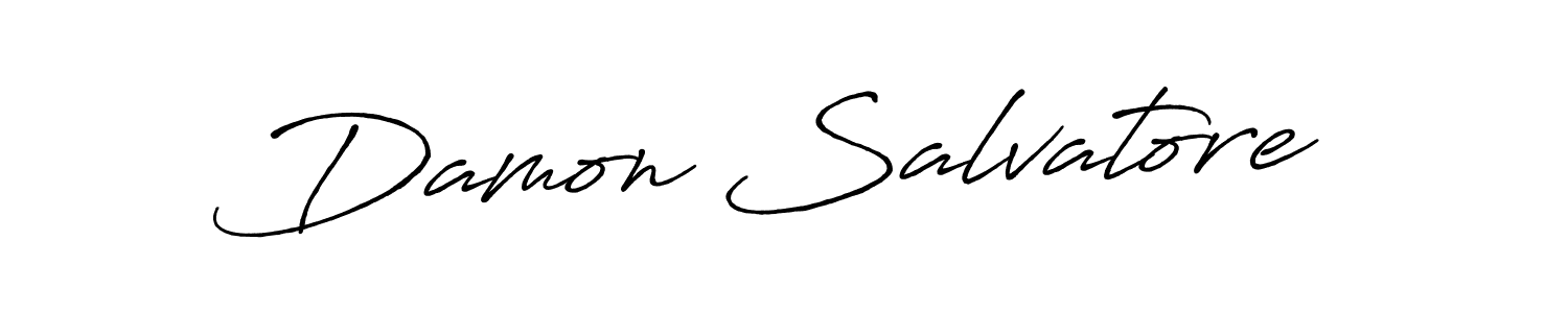 Make a beautiful signature design for name Damon Salvatore. With this signature (Antro_Vectra_Bolder) style, you can create a handwritten signature for free. Damon Salvatore signature style 7 images and pictures png