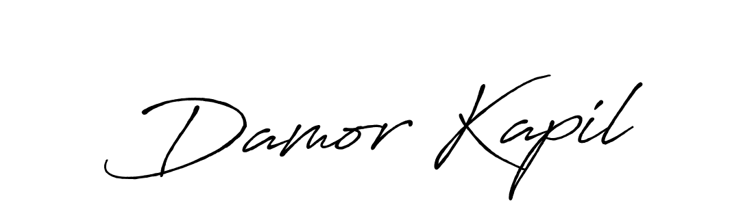 How to make Damor Kapil name signature. Use Antro_Vectra_Bolder style for creating short signs online. This is the latest handwritten sign. Damor Kapil signature style 7 images and pictures png