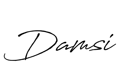 Make a beautiful signature design for name Damsi. With this signature (Antro_Vectra_Bolder) style, you can create a handwritten signature for free. Damsi signature style 7 images and pictures png