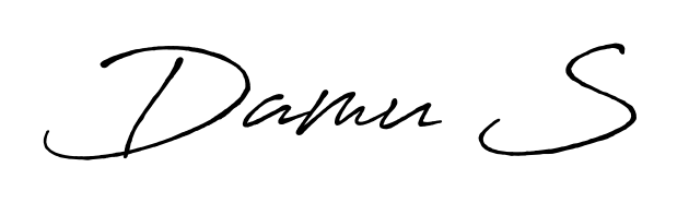 Explore multiple handwriting variations for Damu S including this stunning Antro_Vectra_Bolder design. Free to use across all platforms. Damu S signature style 7 images and pictures png