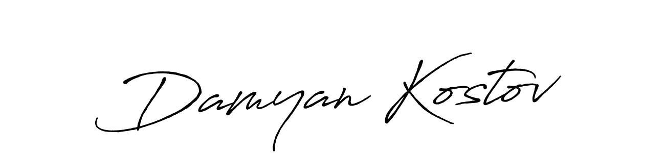 Use a signature maker to create a handwritten signature online. With this signature software, you can design (Antro_Vectra_Bolder) your own signature for name Damyan Kostov. Damyan Kostov signature style 7 images and pictures png