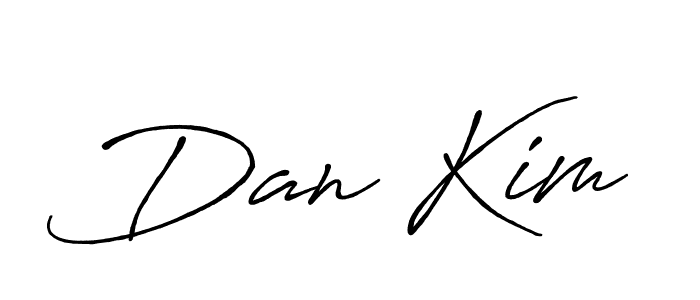 Dan Kim stylish signature style. Best Handwritten Sign (Antro_Vectra_Bolder) for my name. Handwritten Signature Collection Ideas for my name Dan Kim. Dan Kim signature style 7 images and pictures png