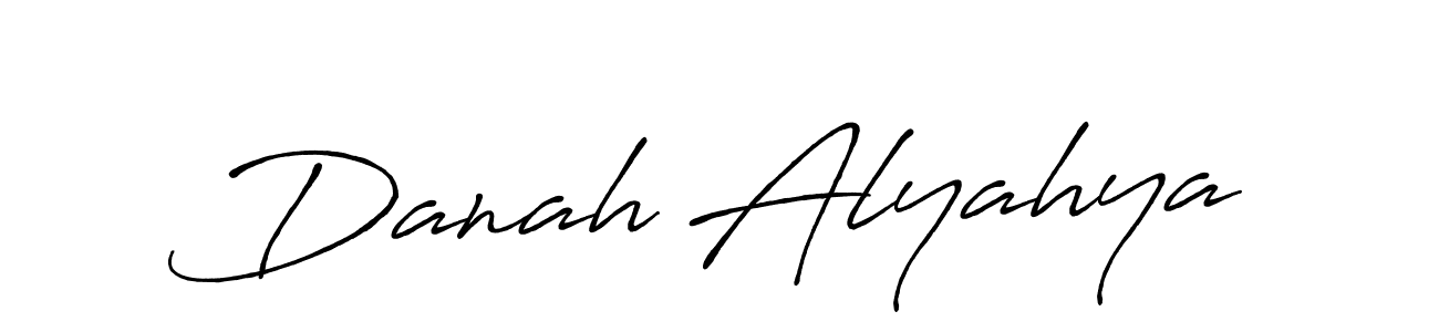Create a beautiful signature design for name Danah Alyahya. With this signature (Antro_Vectra_Bolder) fonts, you can make a handwritten signature for free. Danah Alyahya signature style 7 images and pictures png
