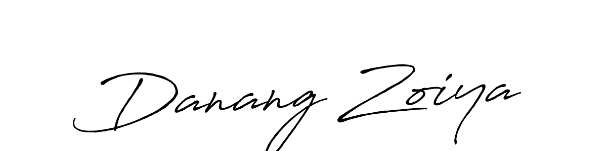 How to make Danang Zoiya name signature. Use Antro_Vectra_Bolder style for creating short signs online. This is the latest handwritten sign. Danang Zoiya signature style 7 images and pictures png
