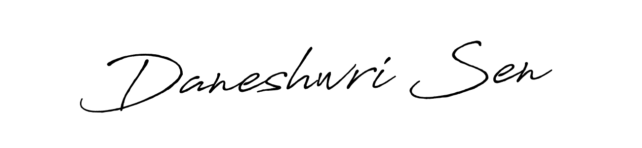 How to make Daneshwri Sen name signature. Use Antro_Vectra_Bolder style for creating short signs online. This is the latest handwritten sign. Daneshwri Sen signature style 7 images and pictures png