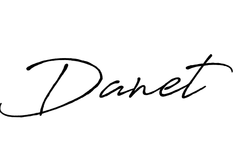 Design your own signature with our free online signature maker. With this signature software, you can create a handwritten (Antro_Vectra_Bolder) signature for name Danet. Danet signature style 7 images and pictures png