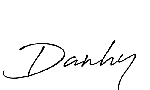 How to make Danhy name signature. Use Antro_Vectra_Bolder style for creating short signs online. This is the latest handwritten sign. Danhy signature style 7 images and pictures png
