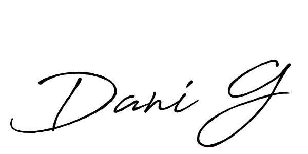 You should practise on your own different ways (Antro_Vectra_Bolder) to write your name (Dani G) in signature. don't let someone else do it for you. Dani G signature style 7 images and pictures png