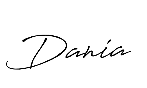 Use a signature maker to create a handwritten signature online. With this signature software, you can design (Antro_Vectra_Bolder) your own signature for name Dania. Dania signature style 7 images and pictures png