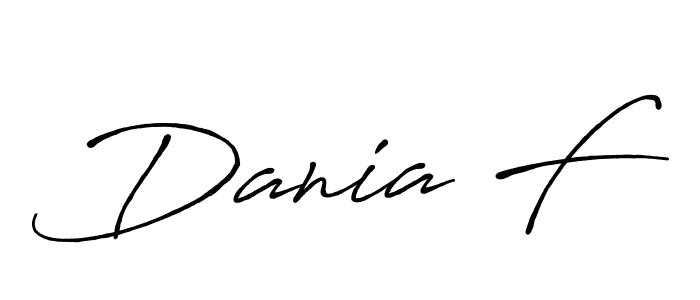 Similarly Antro_Vectra_Bolder is the best handwritten signature design. Signature creator online .You can use it as an online autograph creator for name Dania F. Dania F signature style 7 images and pictures png