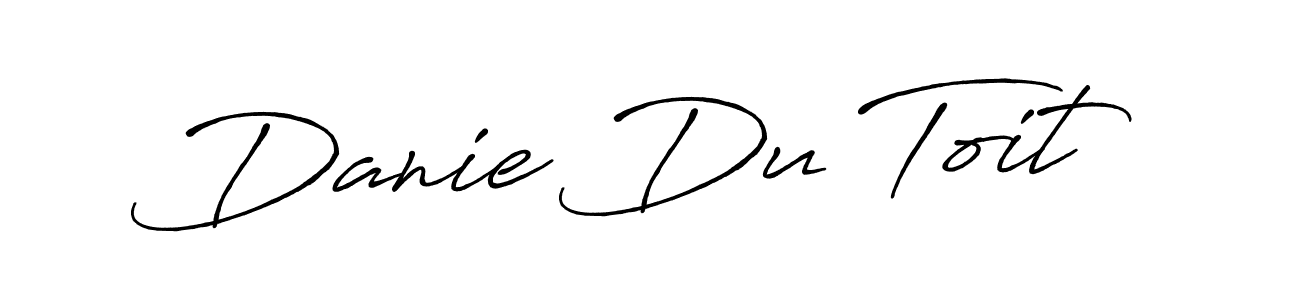 How to make Danie Du Toit name signature. Use Antro_Vectra_Bolder style for creating short signs online. This is the latest handwritten sign. Danie Du Toit signature style 7 images and pictures png