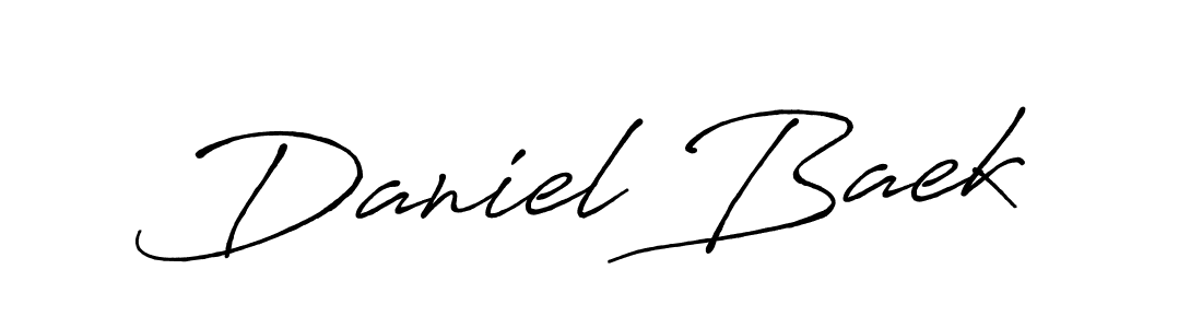 How to make Daniel Baek name signature. Use Antro_Vectra_Bolder style for creating short signs online. This is the latest handwritten sign. Daniel Baek signature style 7 images and pictures png