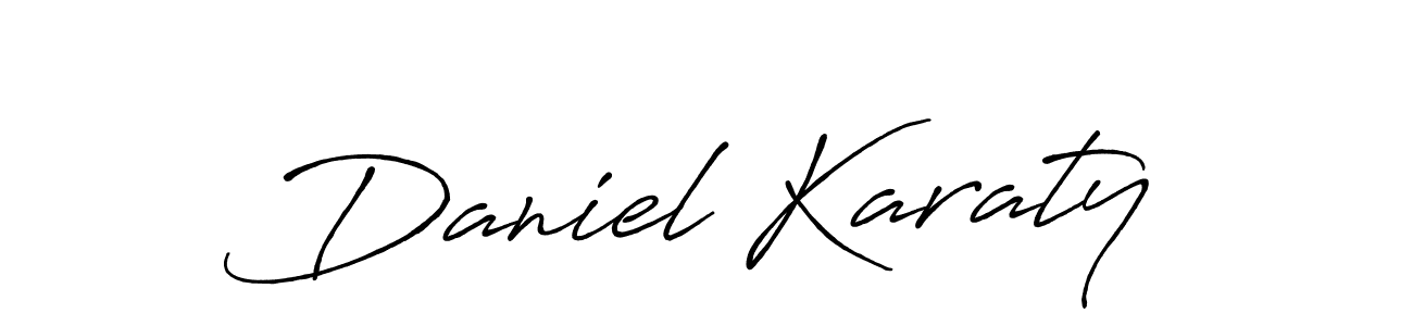 Use a signature maker to create a handwritten signature online. With this signature software, you can design (Antro_Vectra_Bolder) your own signature for name Daniel Karaty. Daniel Karaty signature style 7 images and pictures png