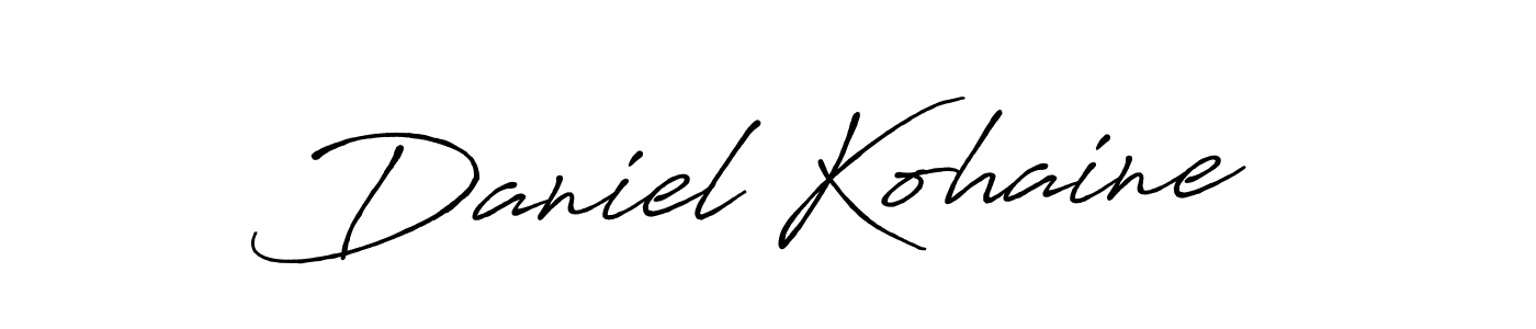 How to make Daniel Kohaine name signature. Use Antro_Vectra_Bolder style for creating short signs online. This is the latest handwritten sign. Daniel Kohaine signature style 7 images and pictures png