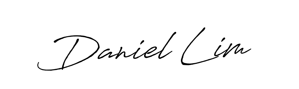 Daniel Lim stylish signature style. Best Handwritten Sign (Antro_Vectra_Bolder) for my name. Handwritten Signature Collection Ideas for my name Daniel Lim. Daniel Lim signature style 7 images and pictures png